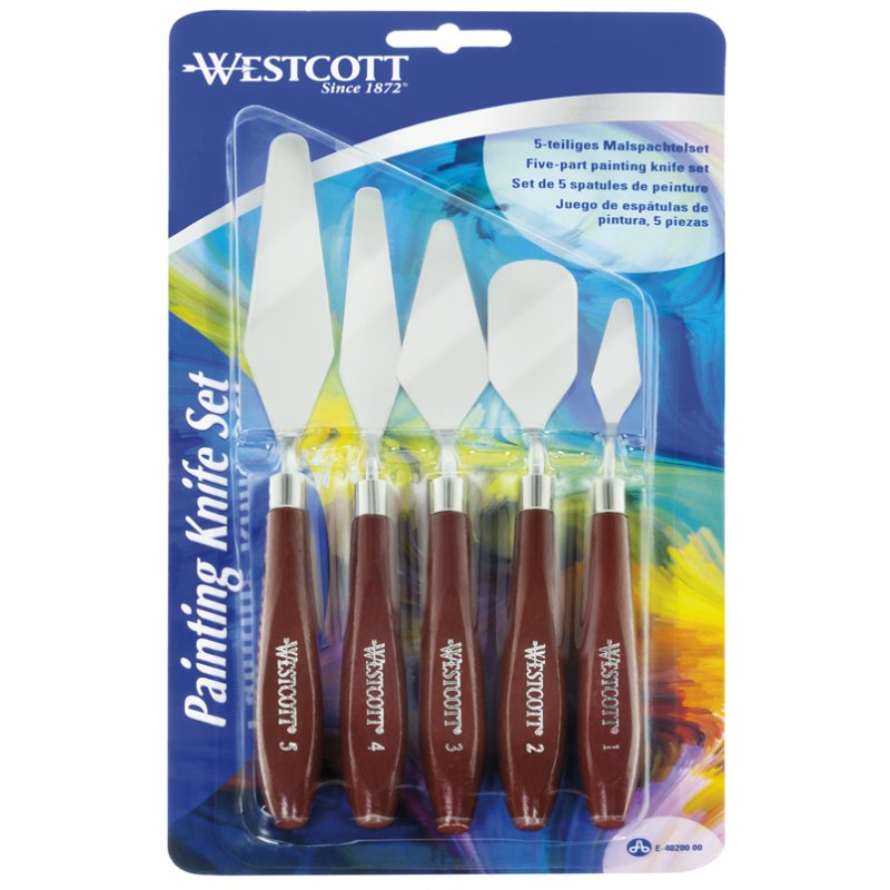WESTCOTT set de modelage spatules, 5 pièces, lames acier